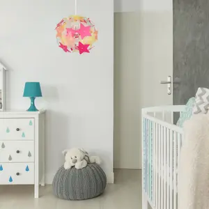 First Choice Lighting Multi Coloured Stars Easy Fit Light Shade