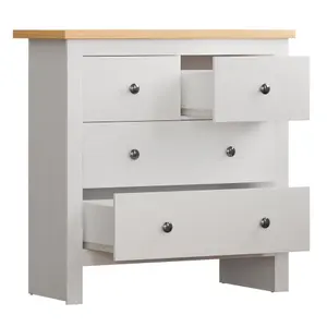 Vida Designs Arlington White 2+2 Drawer Chest (H)810mm (W)790mm (D)350mm