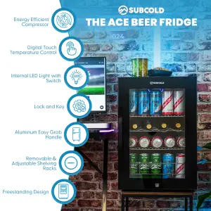 Subcold Ace 65 LED Touch Control Drinks Fridge - Black