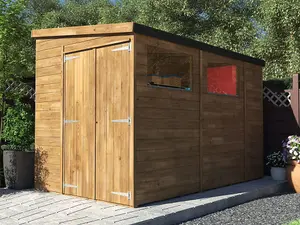 Dunster House Wooden Shed Garden Storage 1.8m x 3m Pressure Treated Window Overlord Pent