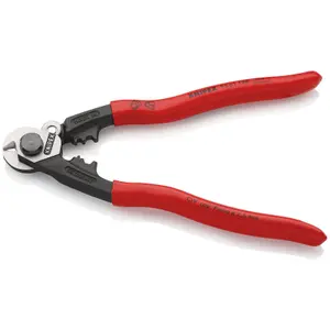 Draper KNIPEX 95 61 190 SB Wire Rope Cutter forged plastic coated, 190mm 03047