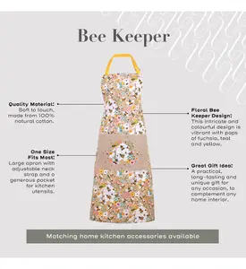 Bee Keeper Animal Print 100% Cotton Apron