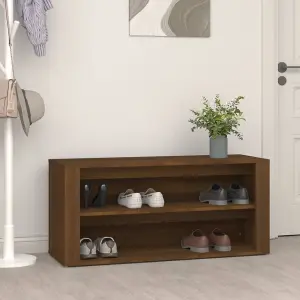 Berkfield Shoe Rack Brown Oak 100x35x45 cm Engineered Wood