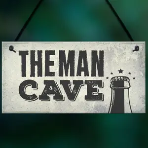 Red Ocean Man Cave Vintage Hanging Plaque Sign Fathers Day Gift Bar Shed Games Room Boys Bedroom