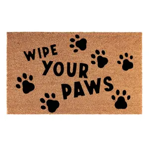 Dirty doggy doormat,wipe your paws coconut husk mat with rubber back 60cm x40cm