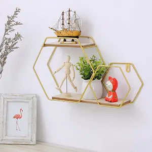 Chumbley 2 Piece Hexagon Metal Tiered Shelf