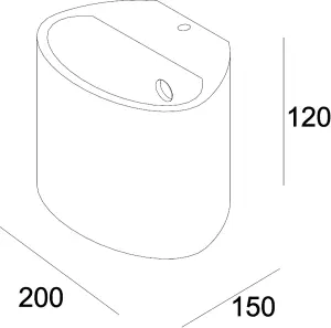 Luminosa G9 Curved Up and Down Plaster Wall Light 200mm 230V IP20 40W