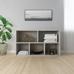 Berkfield Book Cabinet/Sideboard Concrete Grey 50x25x80 cm Engineered Wood