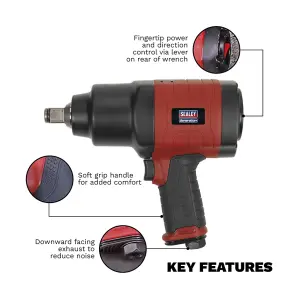 Sealey Composite Air Impact Wrench 3/4"Sq Drive - Twin Hammer GSA6004