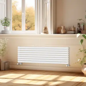 Right Radiators 1600x472 mm Horizontal Vertical Oval Column Radiator Double Panel Rads White