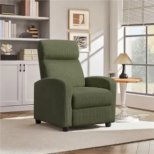 Yaheetech Dark Green Upholstered Recliner Chair with Pocket Spring