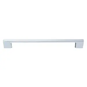 Polished Chrome effect Anodised Zinc alloy Straight Bar Pull handle (L)138mm