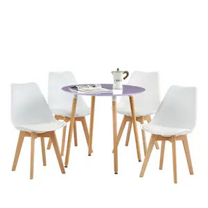 Dex 4 - Person Dining Set Purple / White