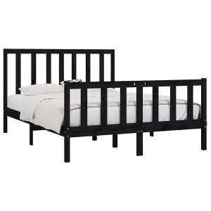 Berkfield Bed Frame Black Solid Wood 120x200 cm