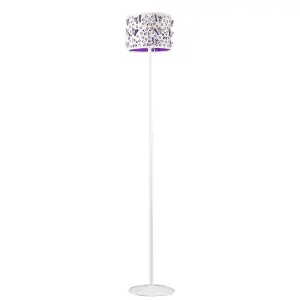 Luminosa Titilla Childrens Floor Lamp With Shade, White, Purple