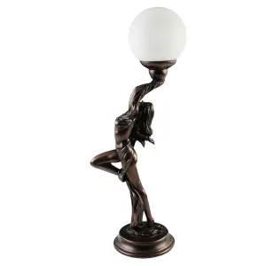 Juliana Nude Lady lght with wrap and Scarf-Crackle Ball Shade