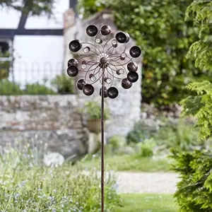 Decorative Solar Powered Light Up Garden Wind Spinners With Colour Changing LED Lights