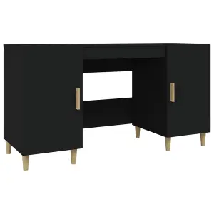 Berkfield Desk Black 140x50x75 cm Engineered Wood