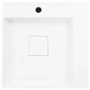 Berkfield Wash Basin 50x50x12.3 cm Mineral Cast/Marble Cast White