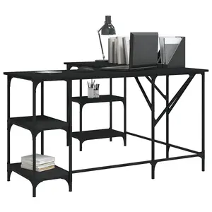 Berkfield Desk Black 139x139x75 cm Engineered Wood