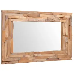 Berkfield Decorative Mirror Teak 90x60 cm Rectangular