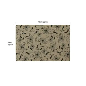 JVL Elegance Machine Washable Doormat and Runner, Flowers