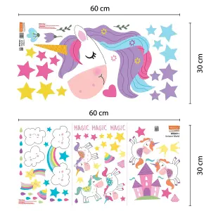 Walplus Magical Unicorns World Kids Sticker PVC Multicoloured