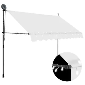 Berkfield Manual Retractable Awning with LED 250 cm Cream