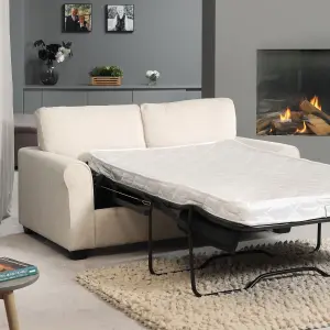 Dawson Fabric 3 Seat Sofa with Pull Out Sofa Bed - Beige