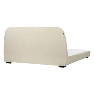 Fabric EU King Size Bed Beige ROISEL