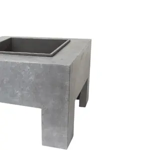 Square Fire Pit & Square Console Cement H40Cm W58Cm