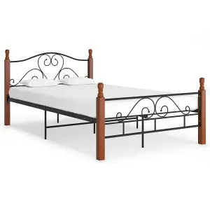 Berkfield Bed Frame Black Metal 120x200 cm