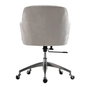 Beige Height Adjustable Ice Velvet Swivel Office Chair