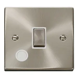 Satin / Brushed Chrome 1 Gang 20A Ingot DP Switch With Flex - White Trim - SE Home