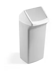 Durable DURABIN Contemporary White Square Recycling Bin + Grey Swing Lid - 40L