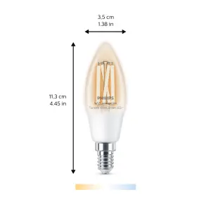 Philips WiZ SES 40W LED Cool white & warm white C35 Dimmable Light bulb