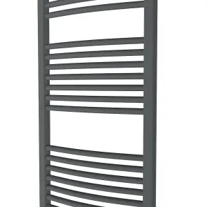 Rinse Curved Bathroom Heated Towel Rail Warmer Radiator Central Heating Anthracite - 1500x500mm