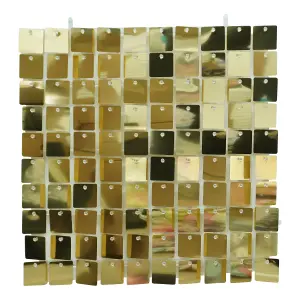 Gold Shimmer Sequin Wall Panels Backdrop, 30cm x 30cm