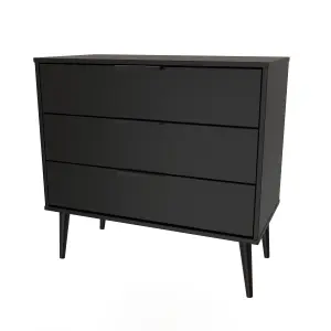 Hong Kong Ready assembled Matt black 3 Drawer Chest of drawers (H)695mm (W)765mm (D)415mm