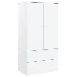 Wardrobe ALTA White 90x55x170 cm Solid Wood Pine