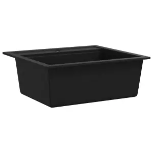 Berkfield Granite Kitchen Sink Single Basin Black