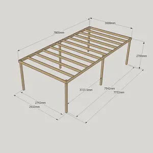 Garden Pergola 6 Posts - Wood - L300 x W780 x H270 cm - Light Green