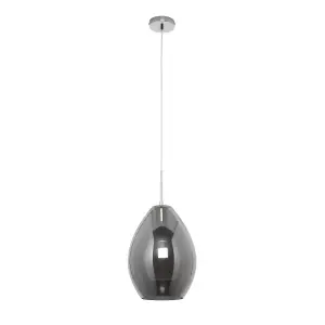 Inlight Batu Satin Smoke tinted effect LED Pendant ceiling light, (Dia)250mm