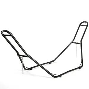 COSTWAY Hammock Stand Sun Lounger Stand Outdoor Patio Swing Steel Frame Hanging Hooks