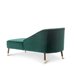 Right Hand Chaise Lounge in Velvet Emerald Green