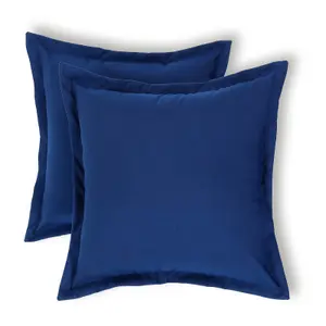 Homescapes Navy Plain Outdoor Cushion 45 x 45  cm, Set of 2