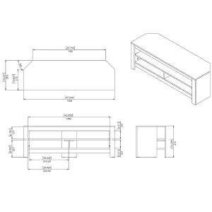 AVF Calibre Sound 1.2m TV Stand with Sliding Shelf, for TVs up to 60" - Rustic Sawn Oak