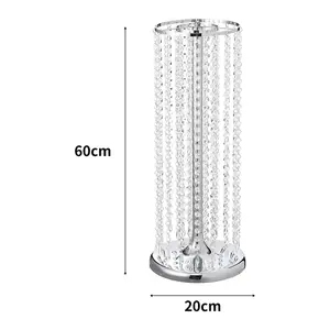 Silver Crystal Flowers Stand Tall Vase Wedding Table Centerpiece 600 x 200 mm