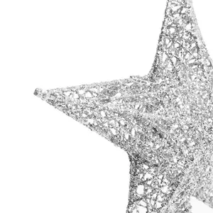 Stars Christmas Tree Topper Silver / 35cm H x 25cm W