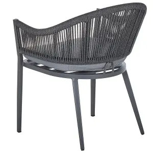 Set of 2 Garden Chairs with Cushions MILETO Metal Grey